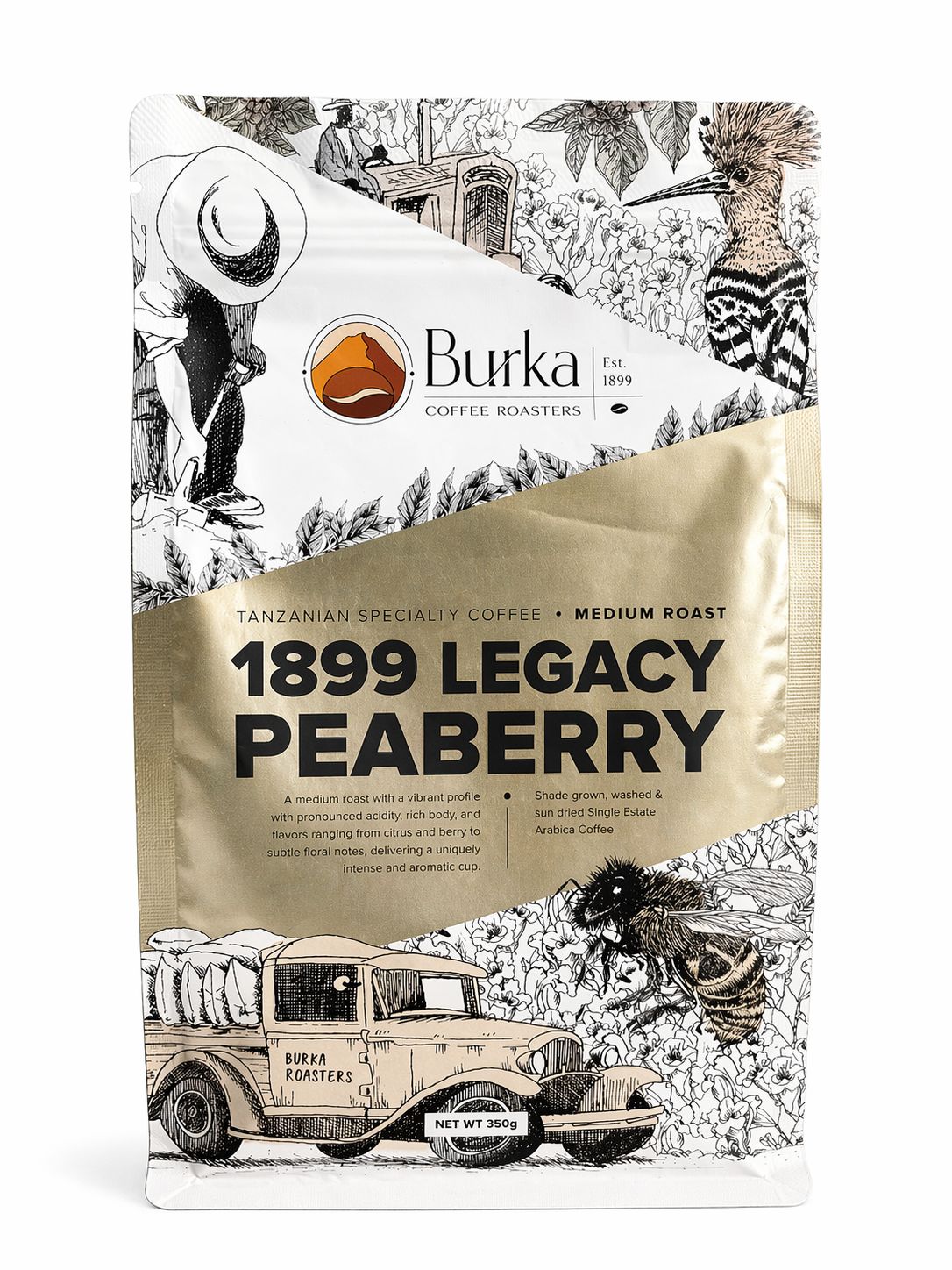 Burka Coffee Roasters – 1899 Legacy Peaberry (Medium Roast)