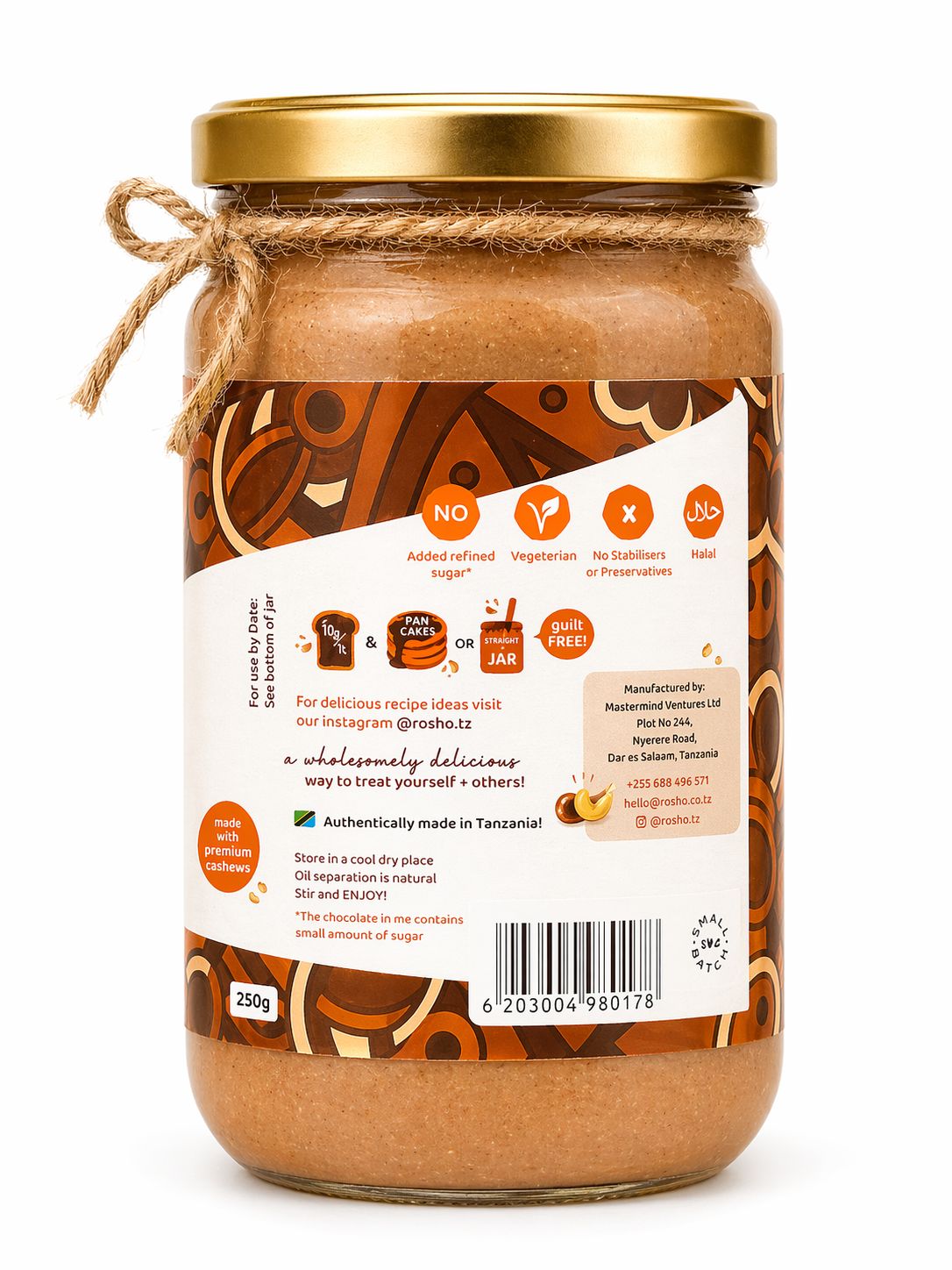 Rosho Cashew Butter – Choco Crunch Brownie 2
